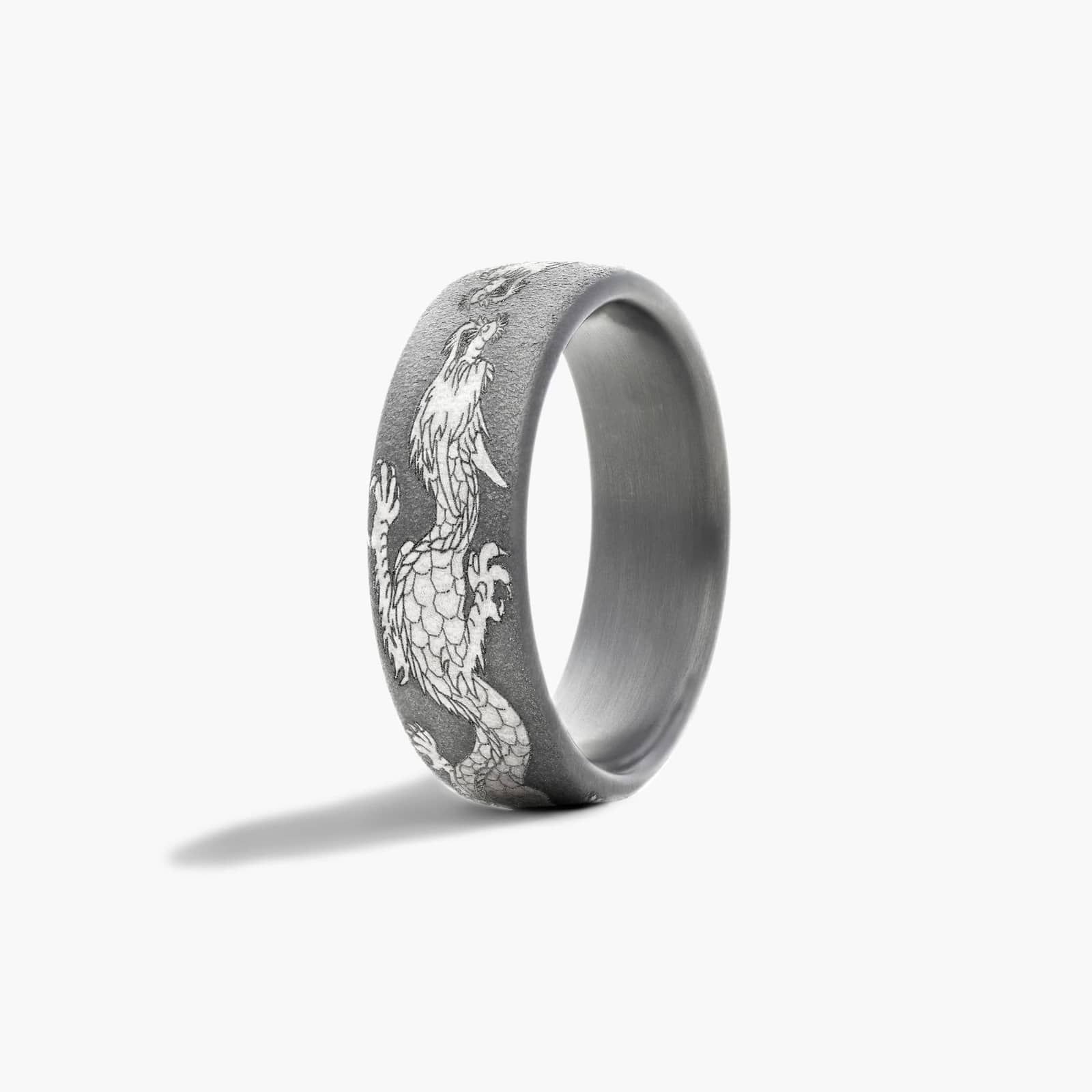 Dragon Men's Wedding Band In Tantalum (7.50mm)