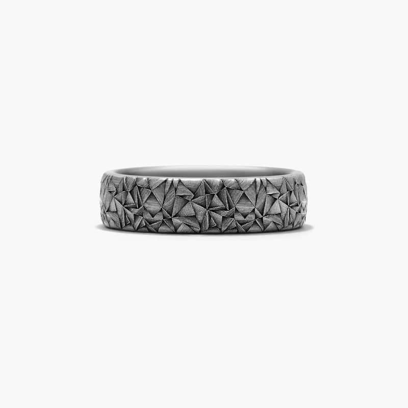 Kaleidoscope Pattern Men's Wedding Band In Tantalum (6.50mm)