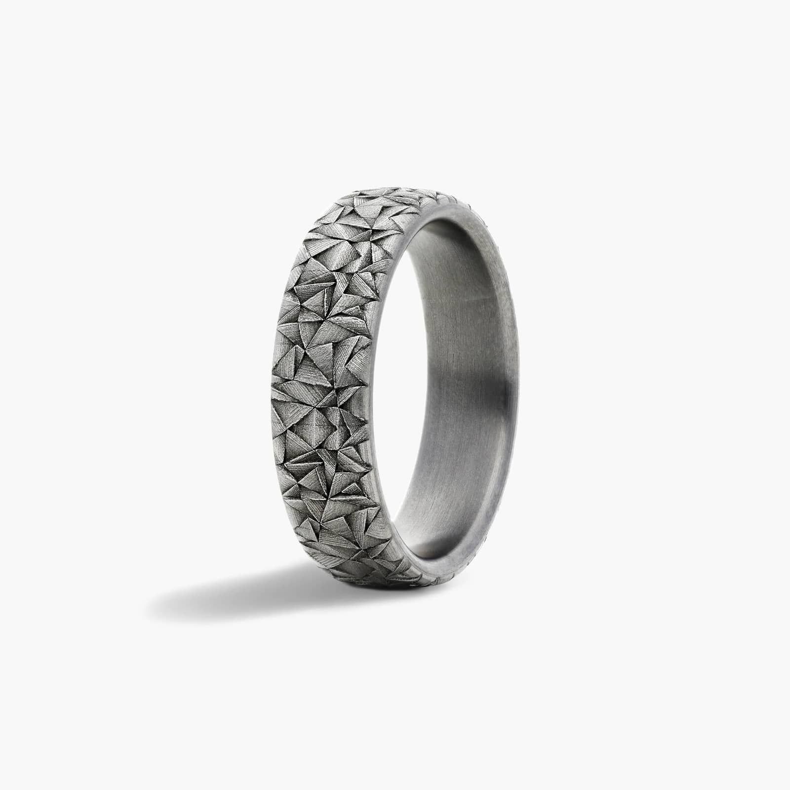 Kaleidoscope Pattern Men's Wedding Band In Tantalum (6.50mm)
