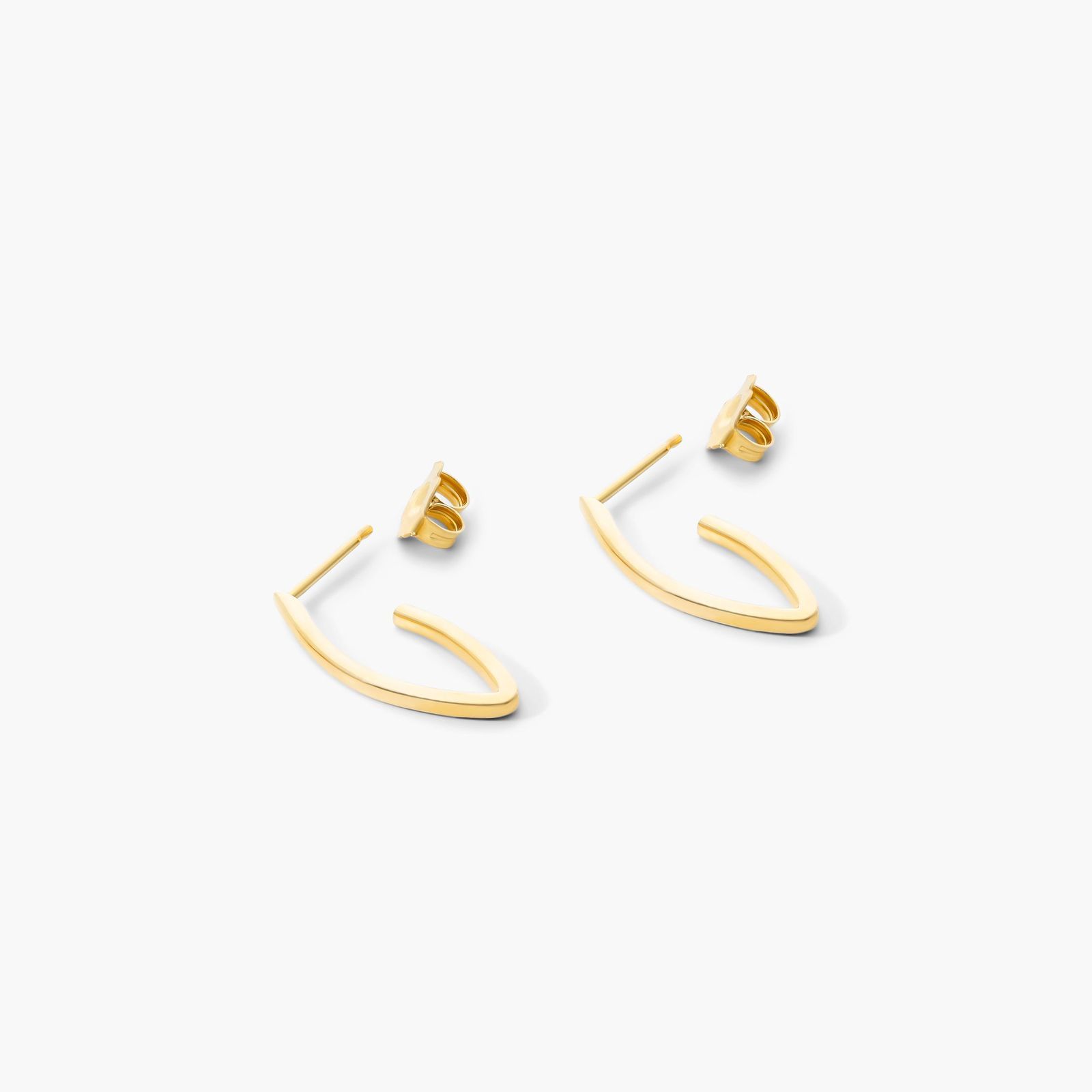 Teardrop Silhouette Hoop Earrings In 14K Yellow Gold