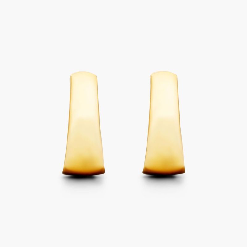 Tapered Hoop Earrings In 14K Yellow Gold