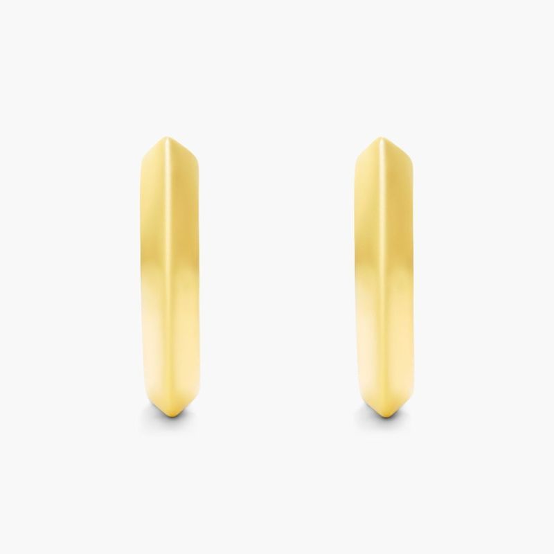 Knife Edge Hoop Earrings In 14K Yellow Gold
