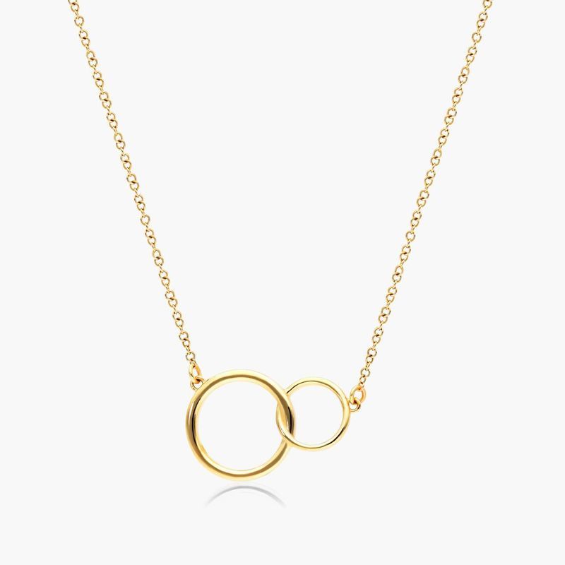 14K Yellow Gold Interlocking Rings Necklace