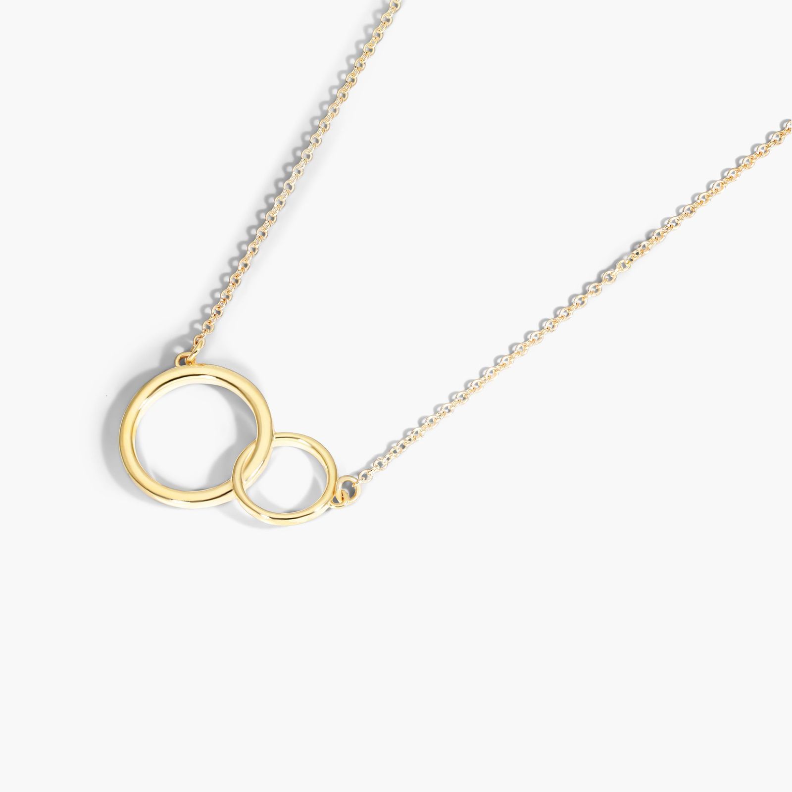 14K Yellow Gold Interlocking Rings Necklace