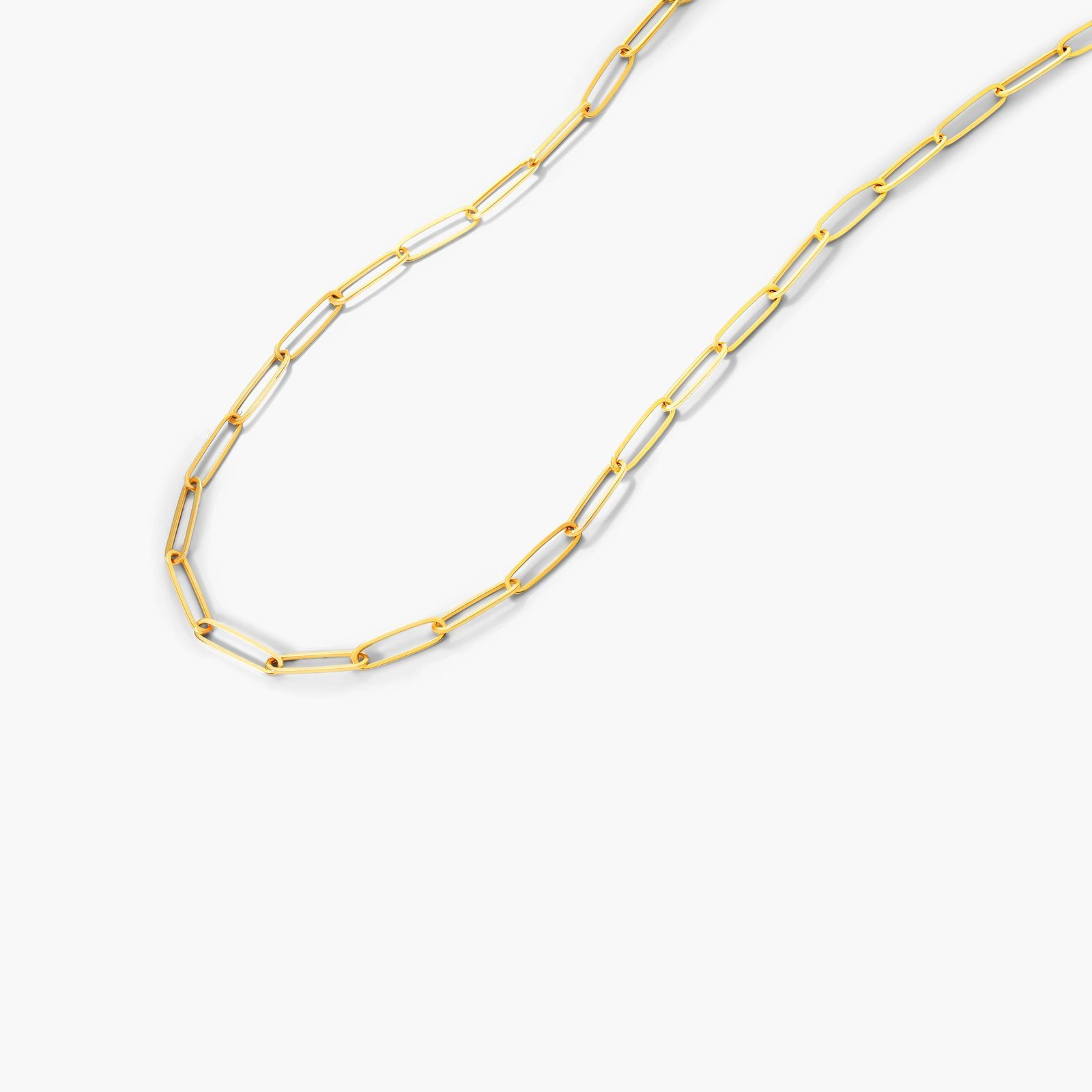 14K Yellow Gold 2.6mm Elongated Paperclip Link Chain