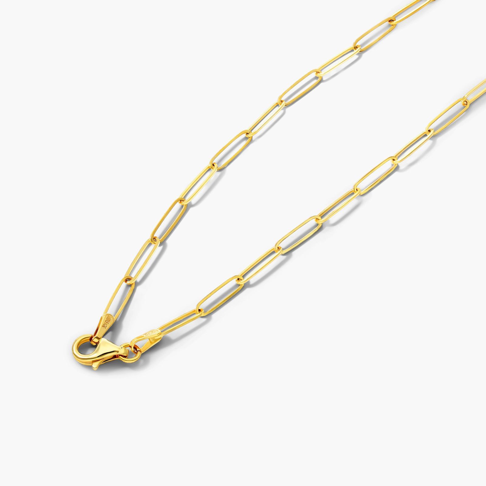 14K Yellow Gold 2.6mm Elongated Paperclip Link Chain