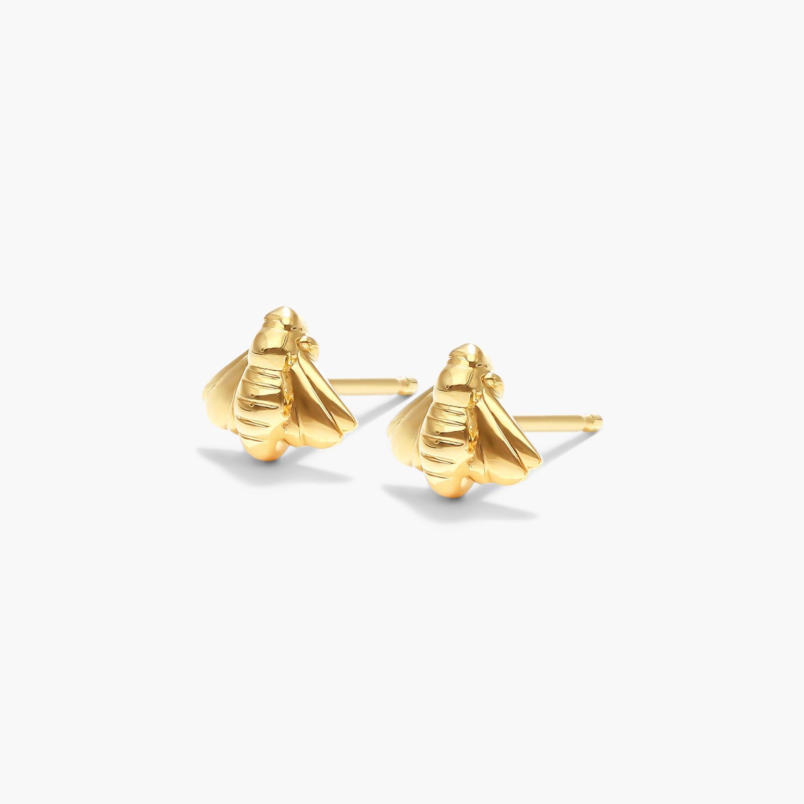 Bee Stud Earrings In 14K Yellow Gold
