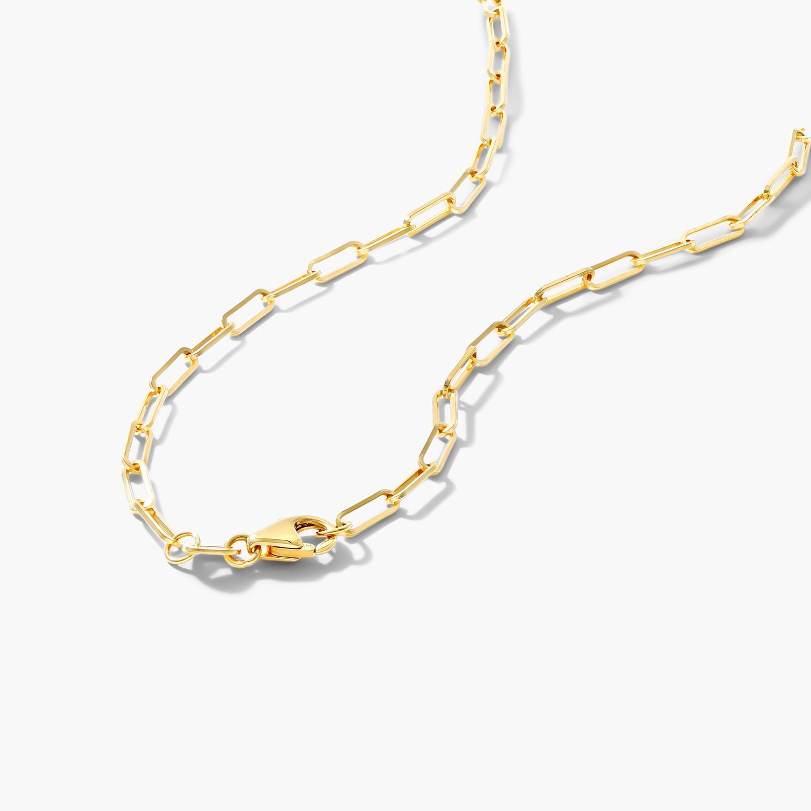 14K Yellow Gold 2.1mm Medium Paperclip Chain