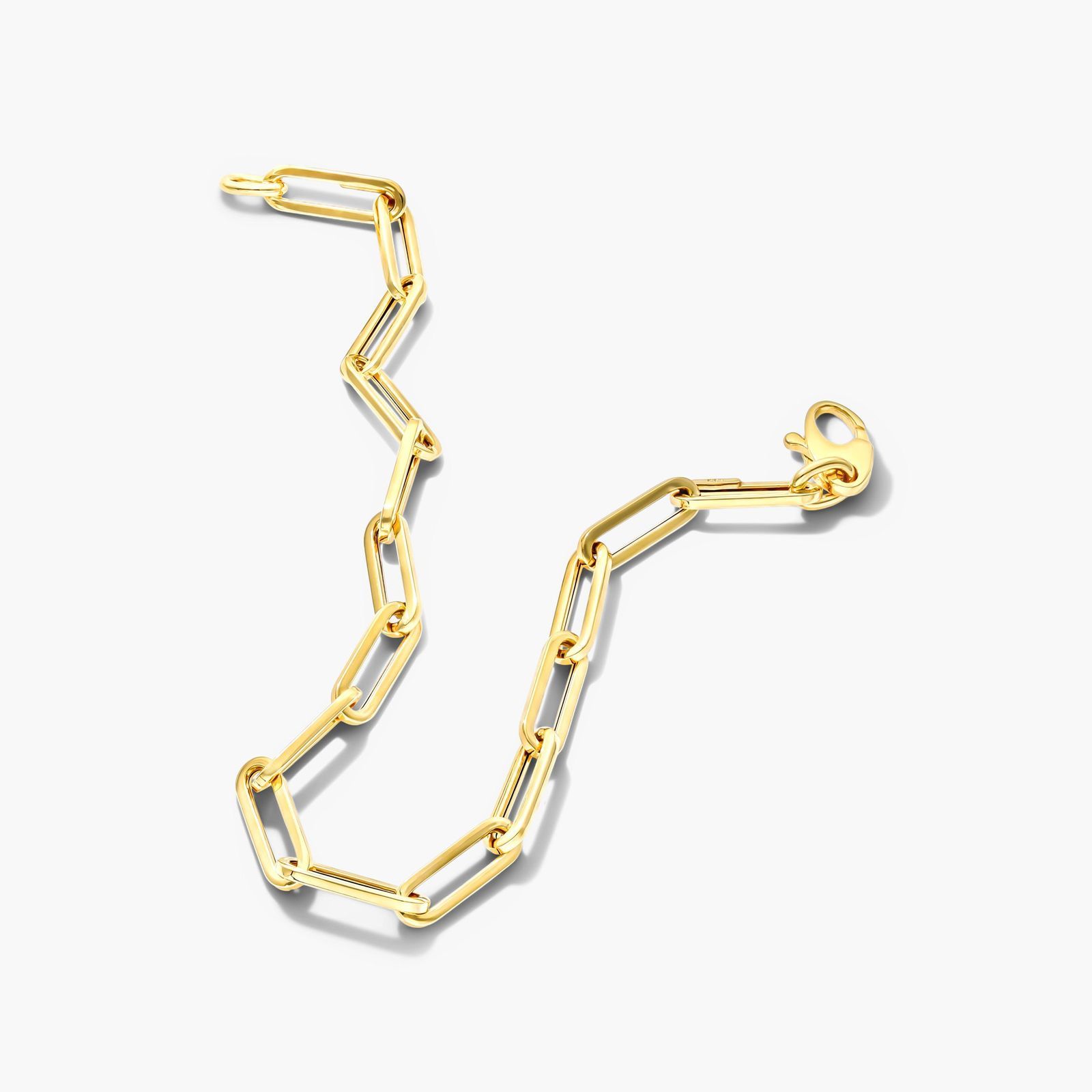 Statement Paperclip Bracelet In 14K Yellow Gold