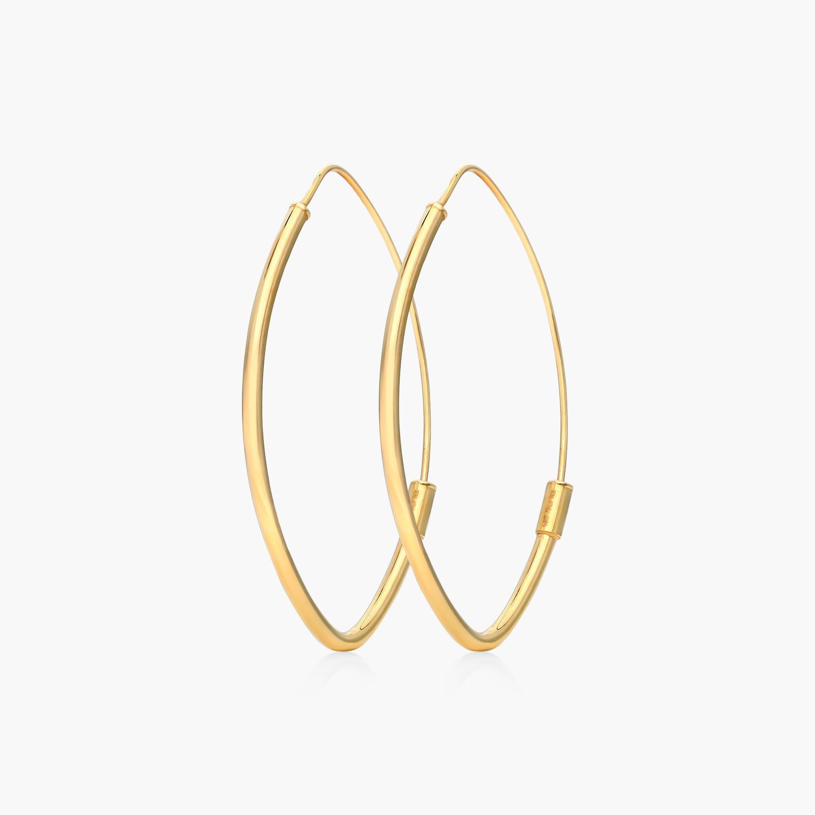 Elliptic Hoop Earrings In 14K Yellow Gold