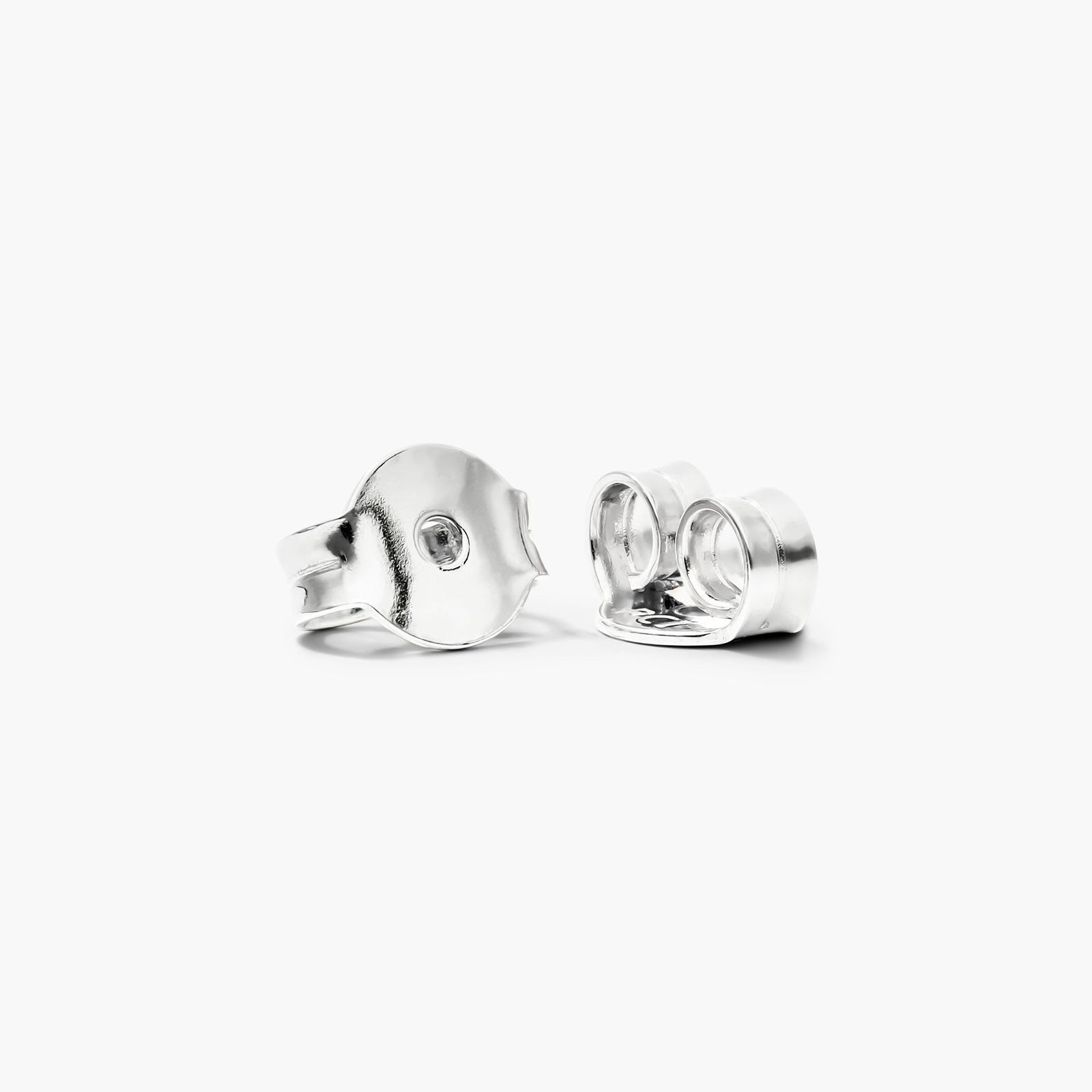 Heart Stud Earrings In 14K White Gold