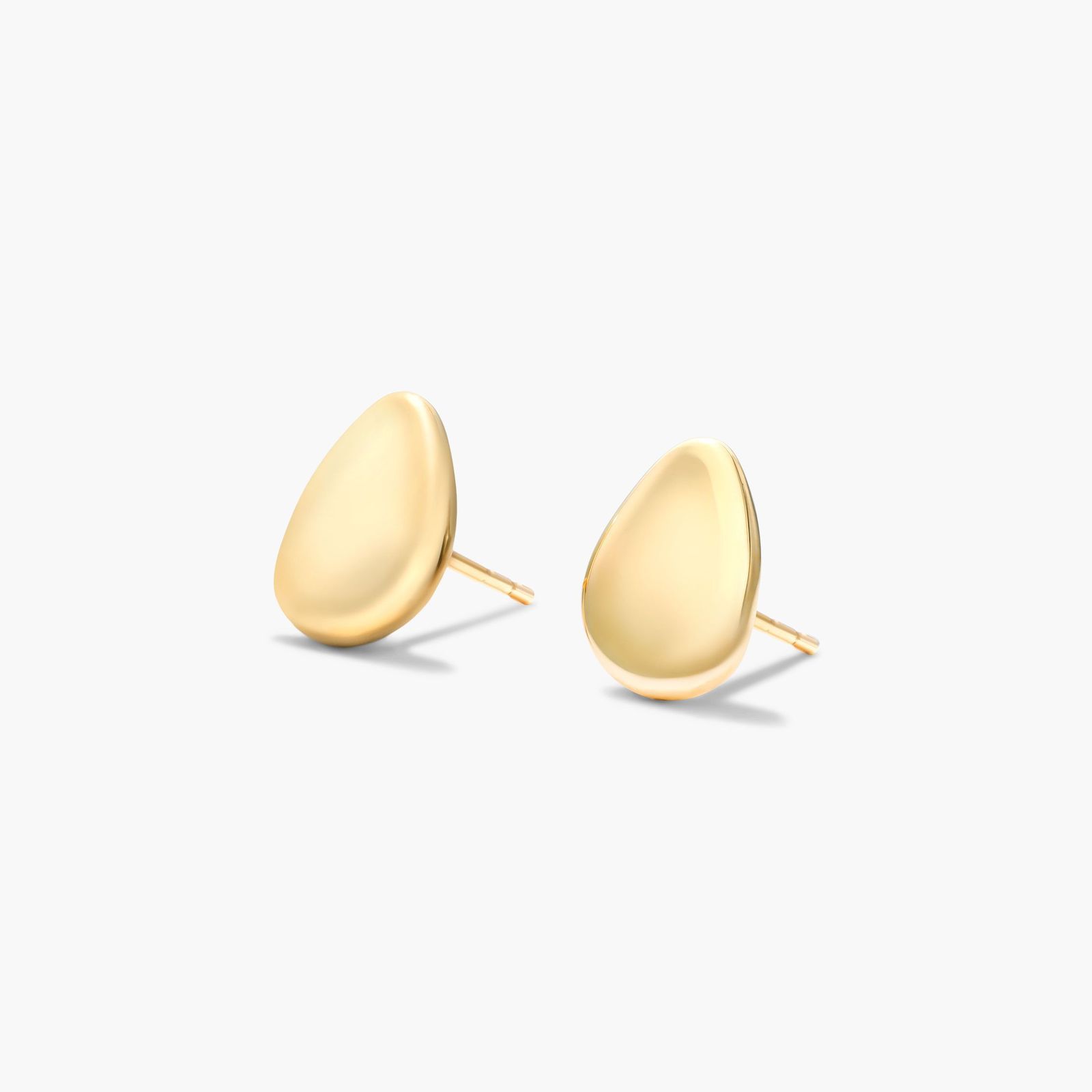 14K Yellow Gold Pebble Stud Earrings