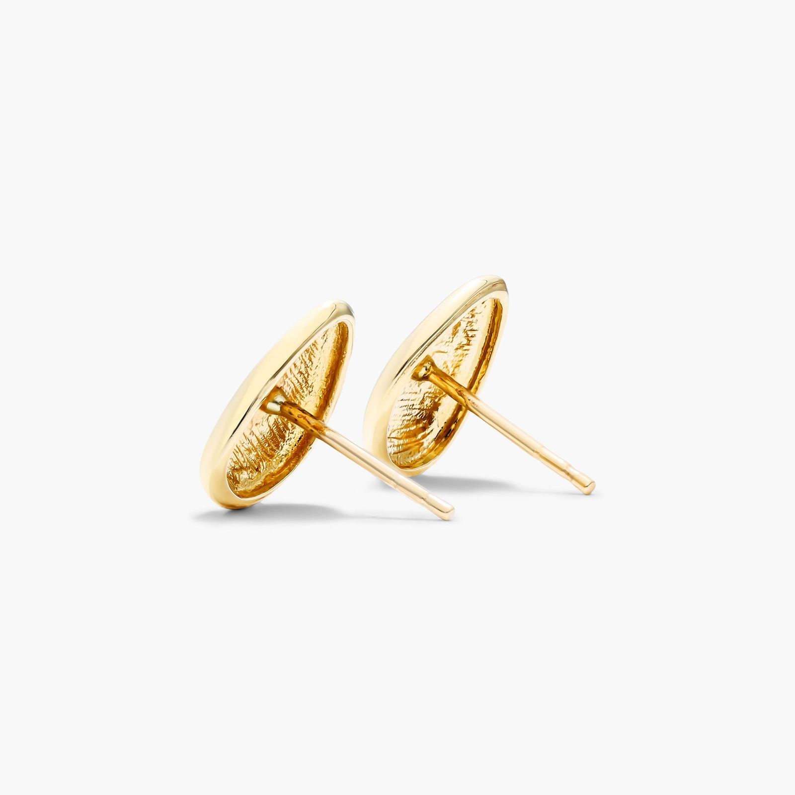 14K Yellow Gold Pebble Stud Earrings