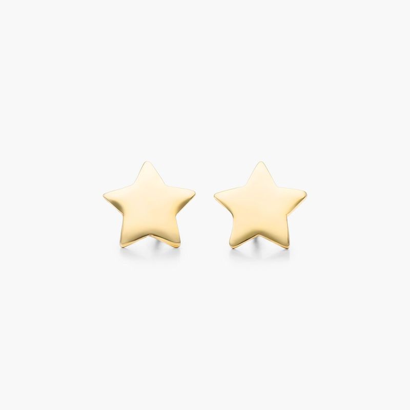 Star Stud Earrings In 14K Yellow Gold