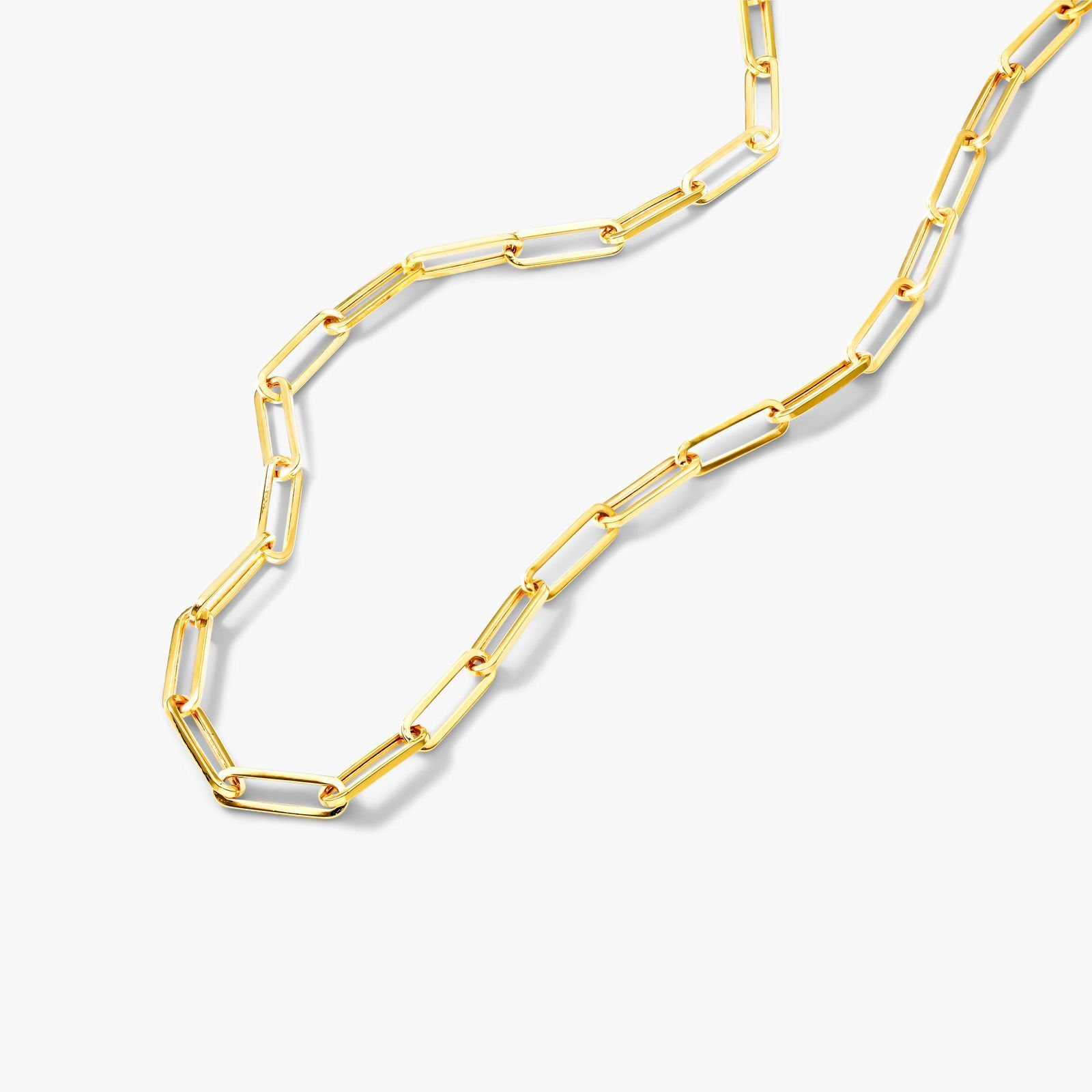 14K Yellow Gold 3.9mm Paper Clip Chain Necklace