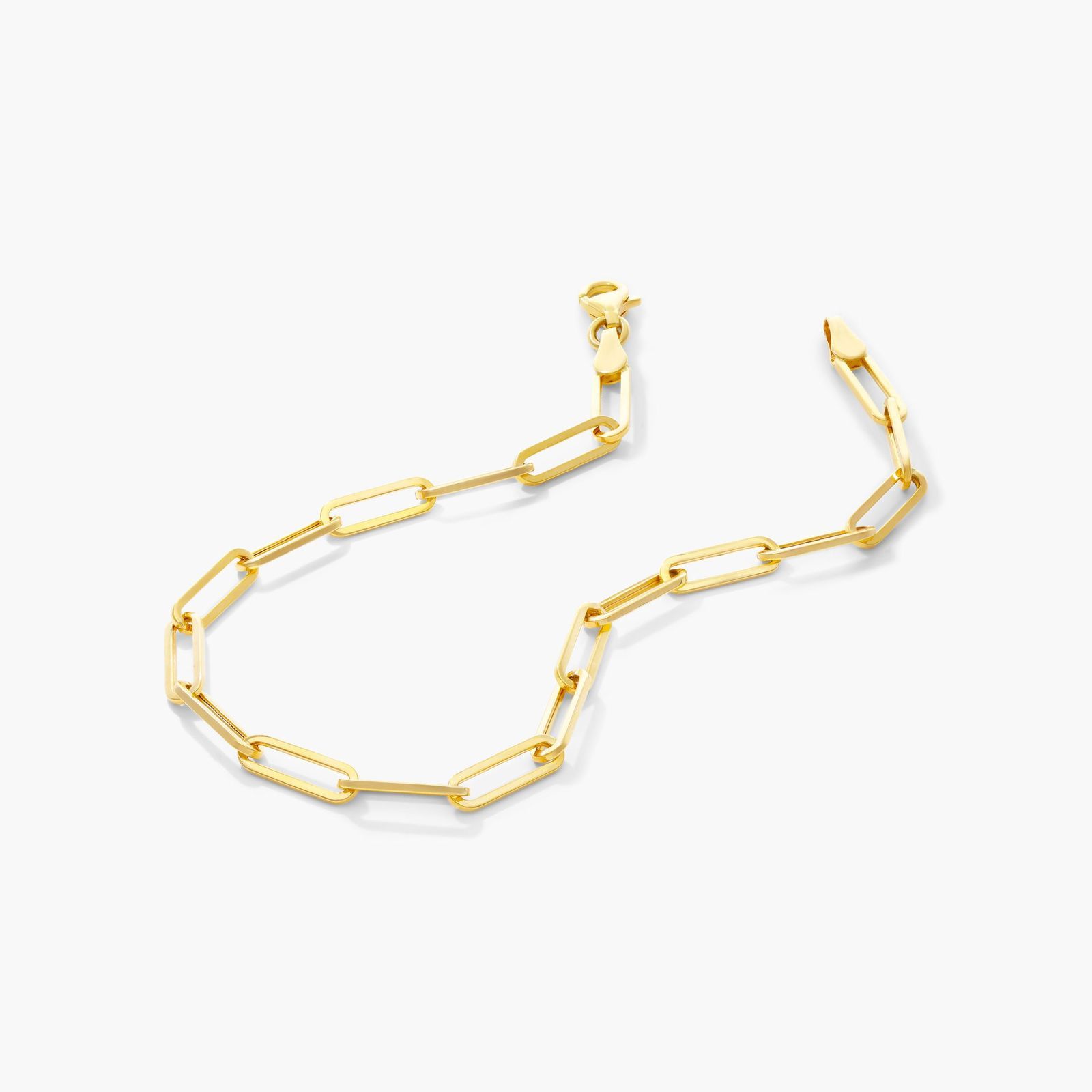 Paperclip Chain Bracelet In 14K Yellow Gold