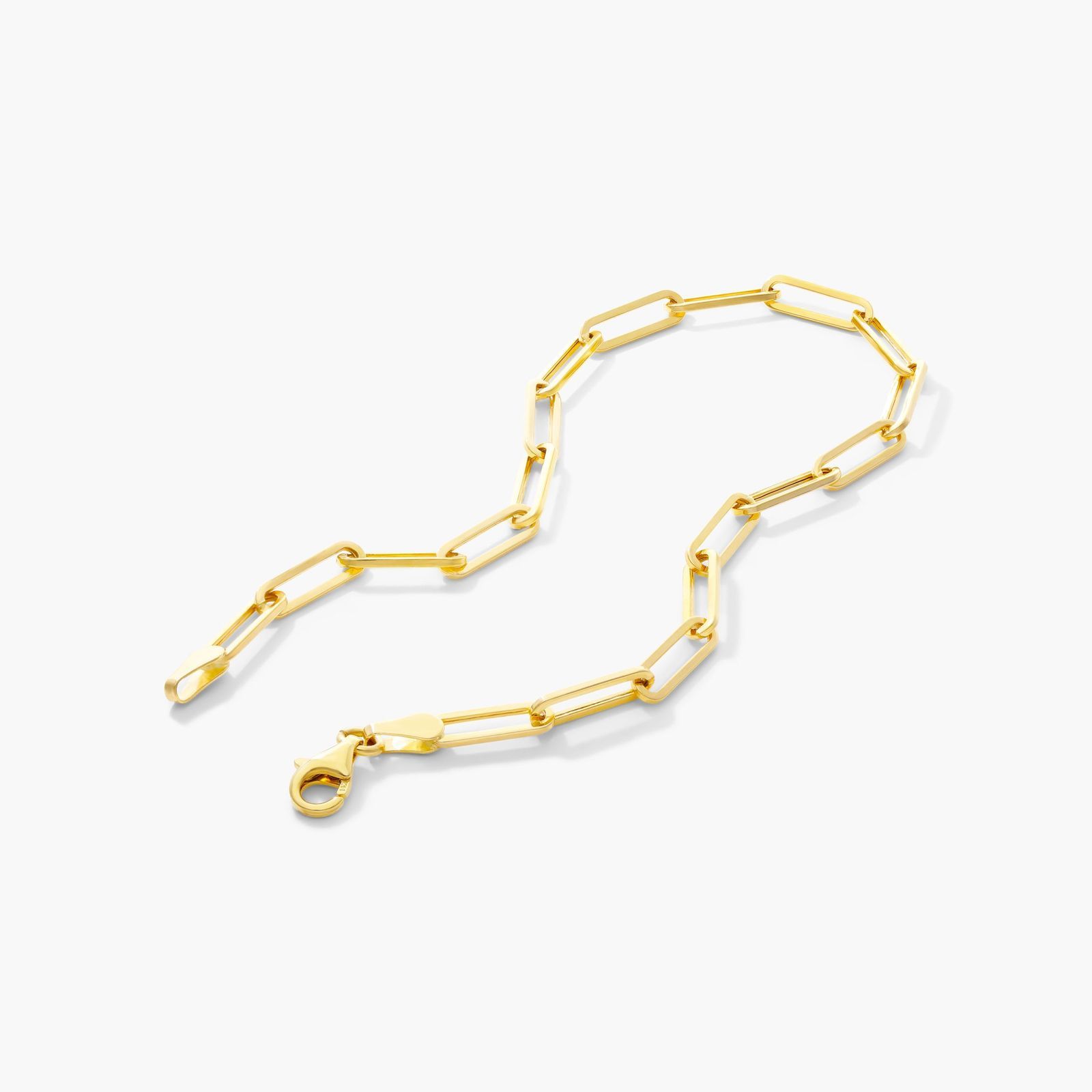 Paperclip Chain Bracelet In 14K Yellow Gold