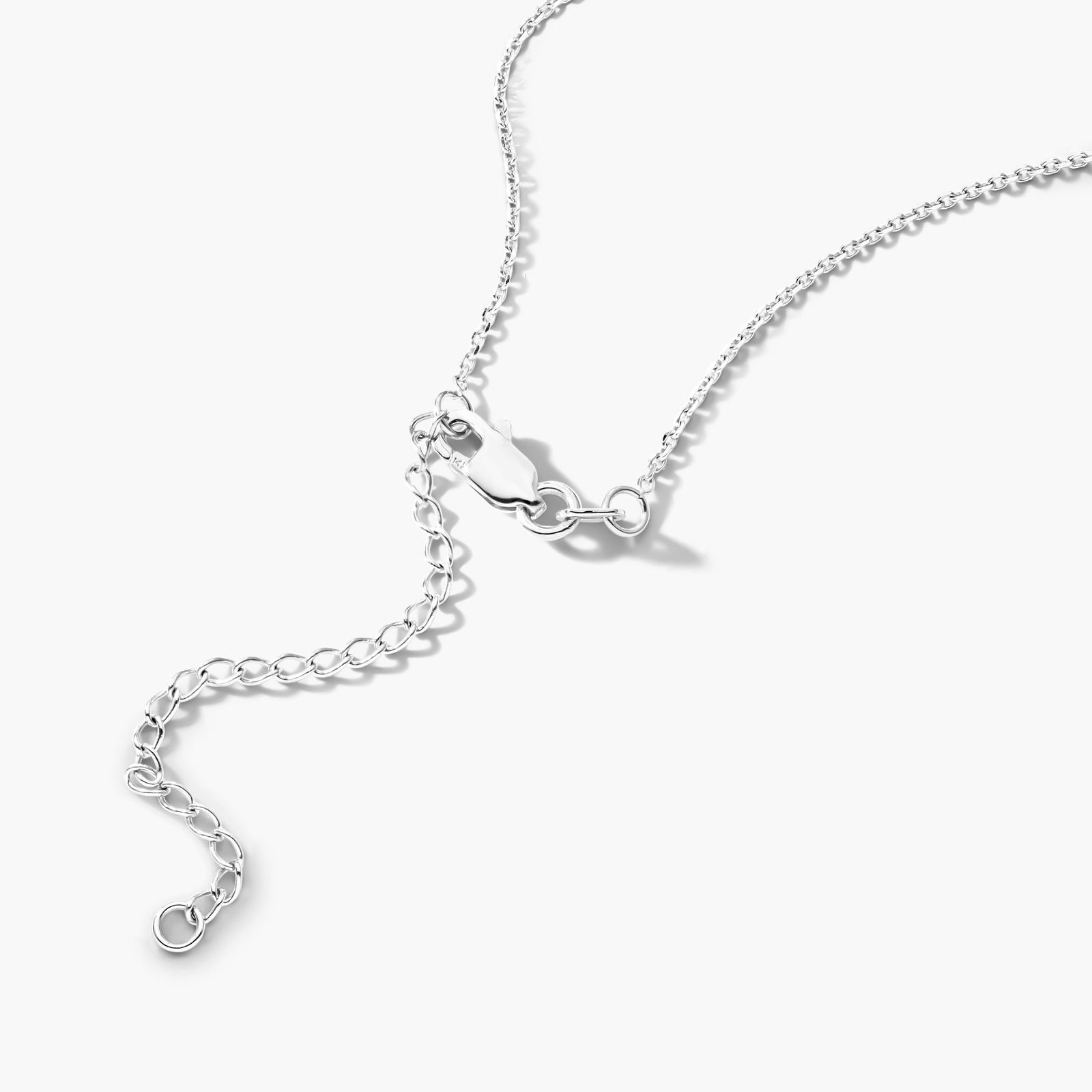 14K White Gold Bar Pendant Necklace