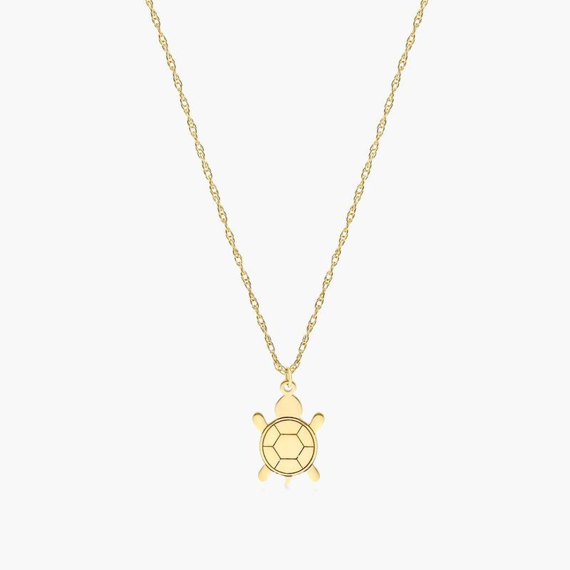 14K Yellow Gold Mini Turtle Necklace