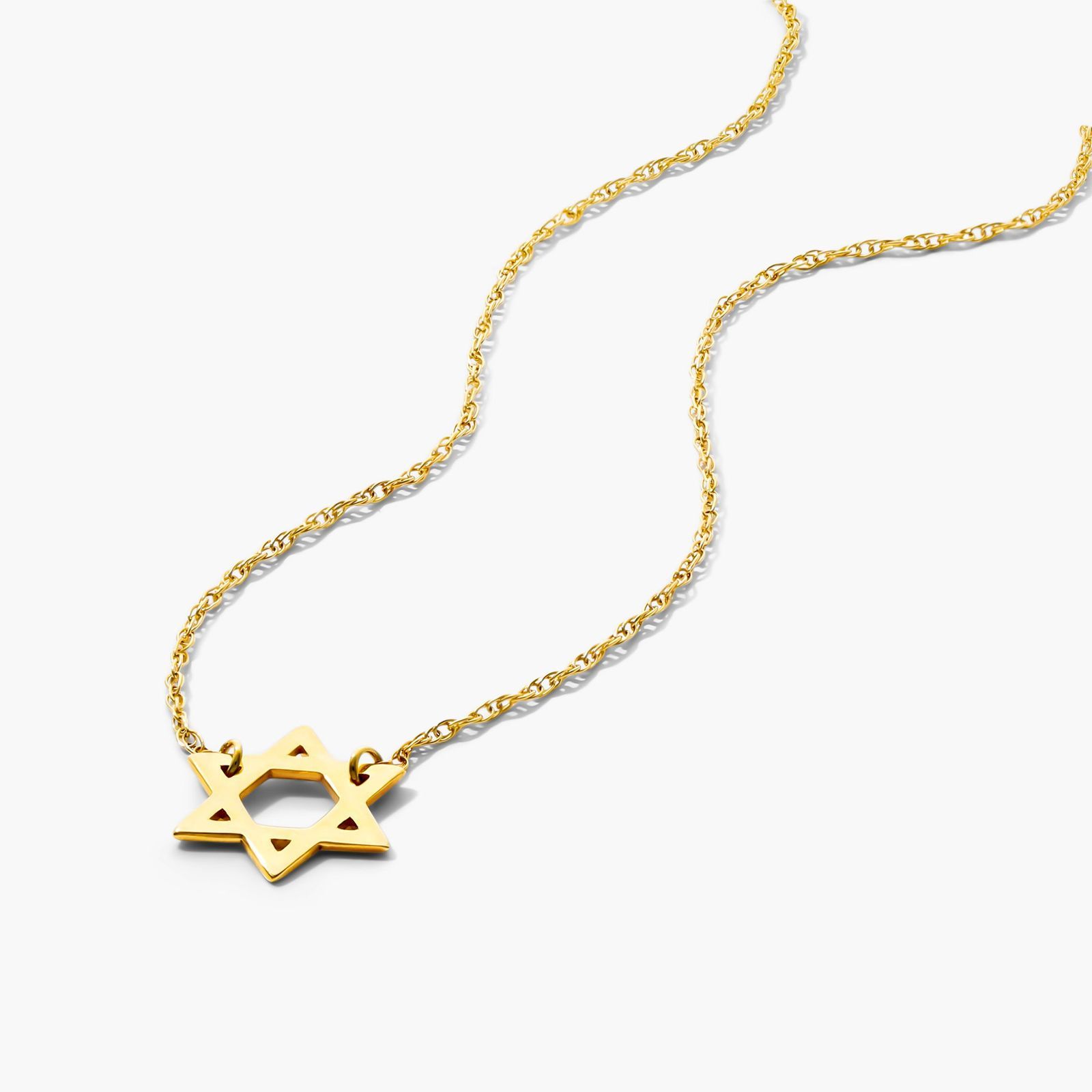 14K Yellow Gold Mini Star of David Necklace