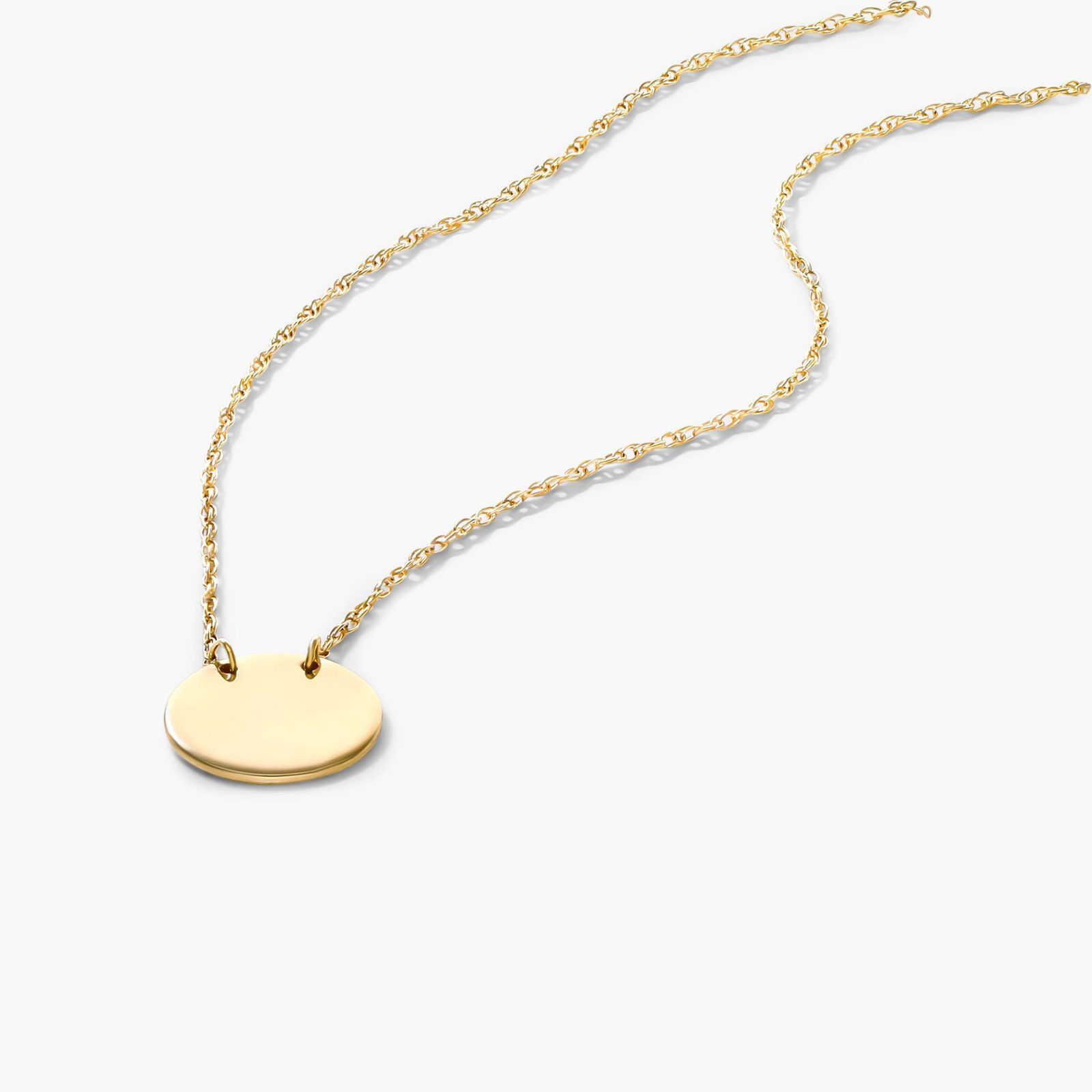 14K Yellow Gold Mini Disk Necklace