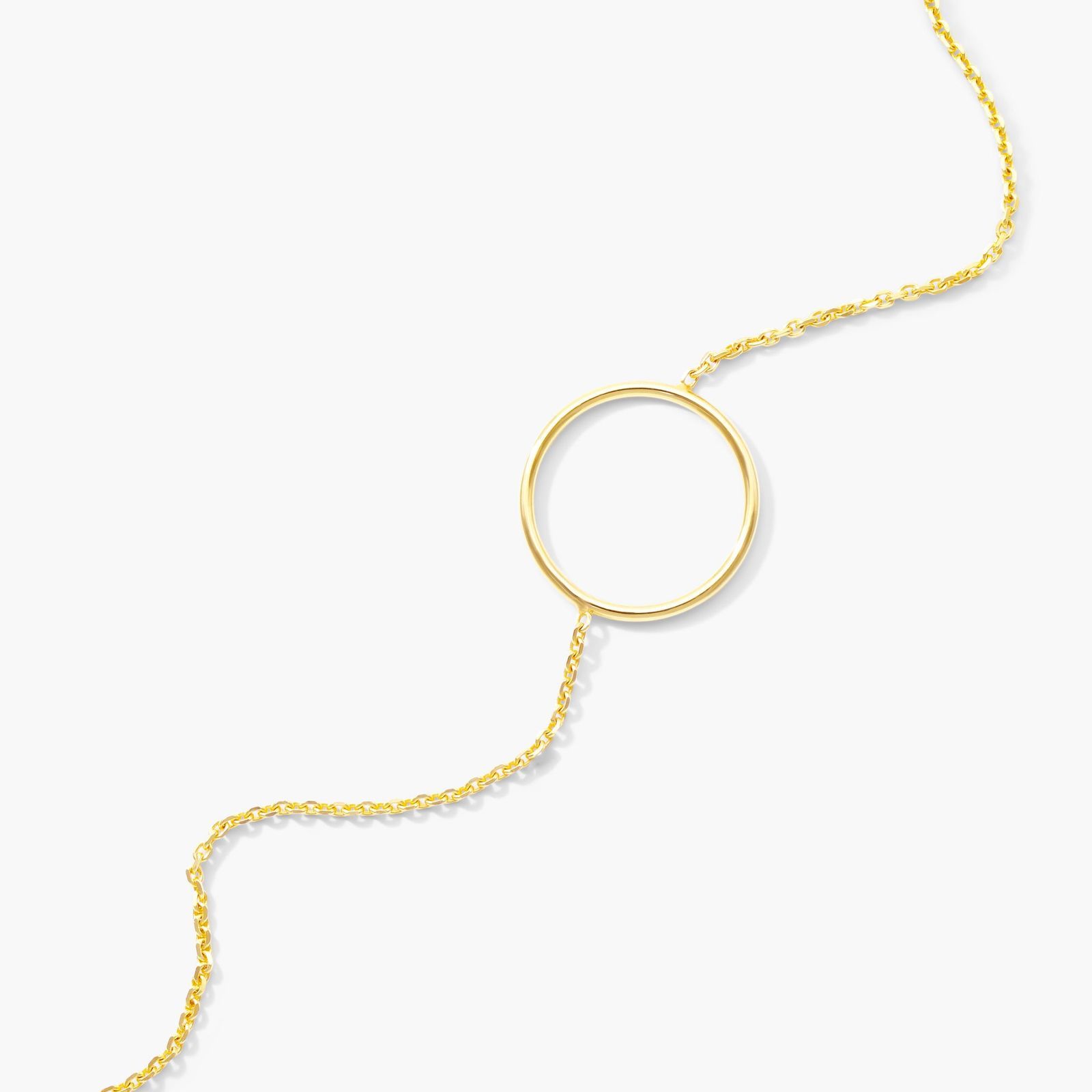 Open Circle Bracelet In 14K Yellow Gold