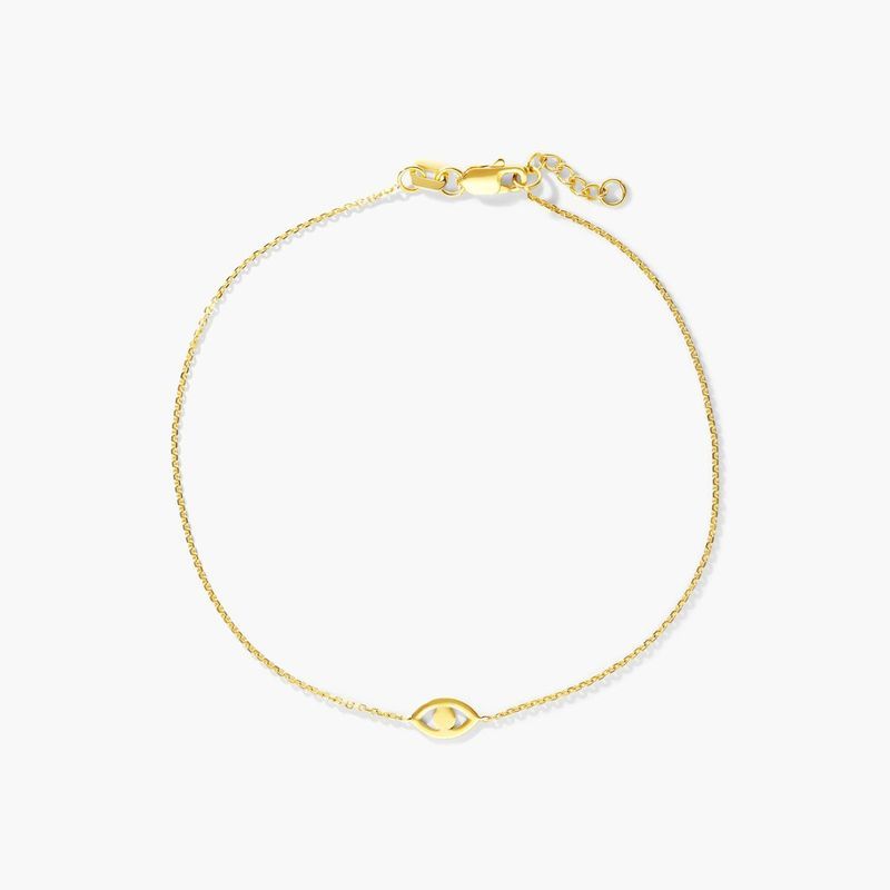 Evil Eye Bracelet In 14K Yellow Gold