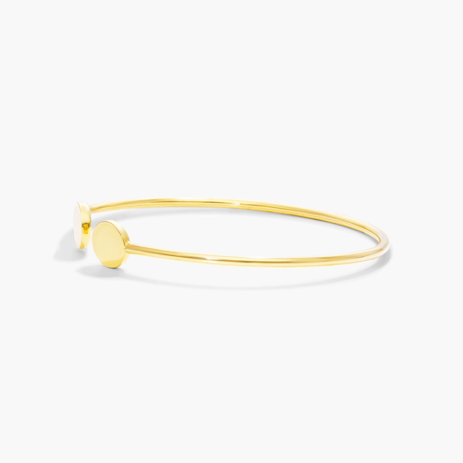 Disk Cuff Bangle In 14K Yellow Gold