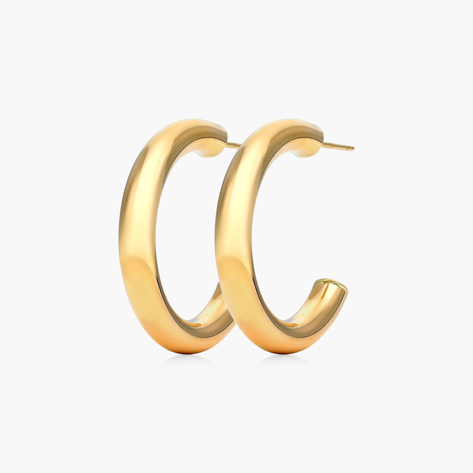 Open Hoop Earrings In 14K Yellow Gold