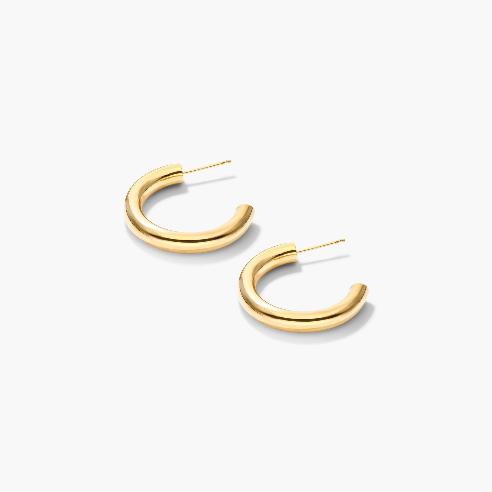 Open Hoop Earrings In 14K Yellow Gold