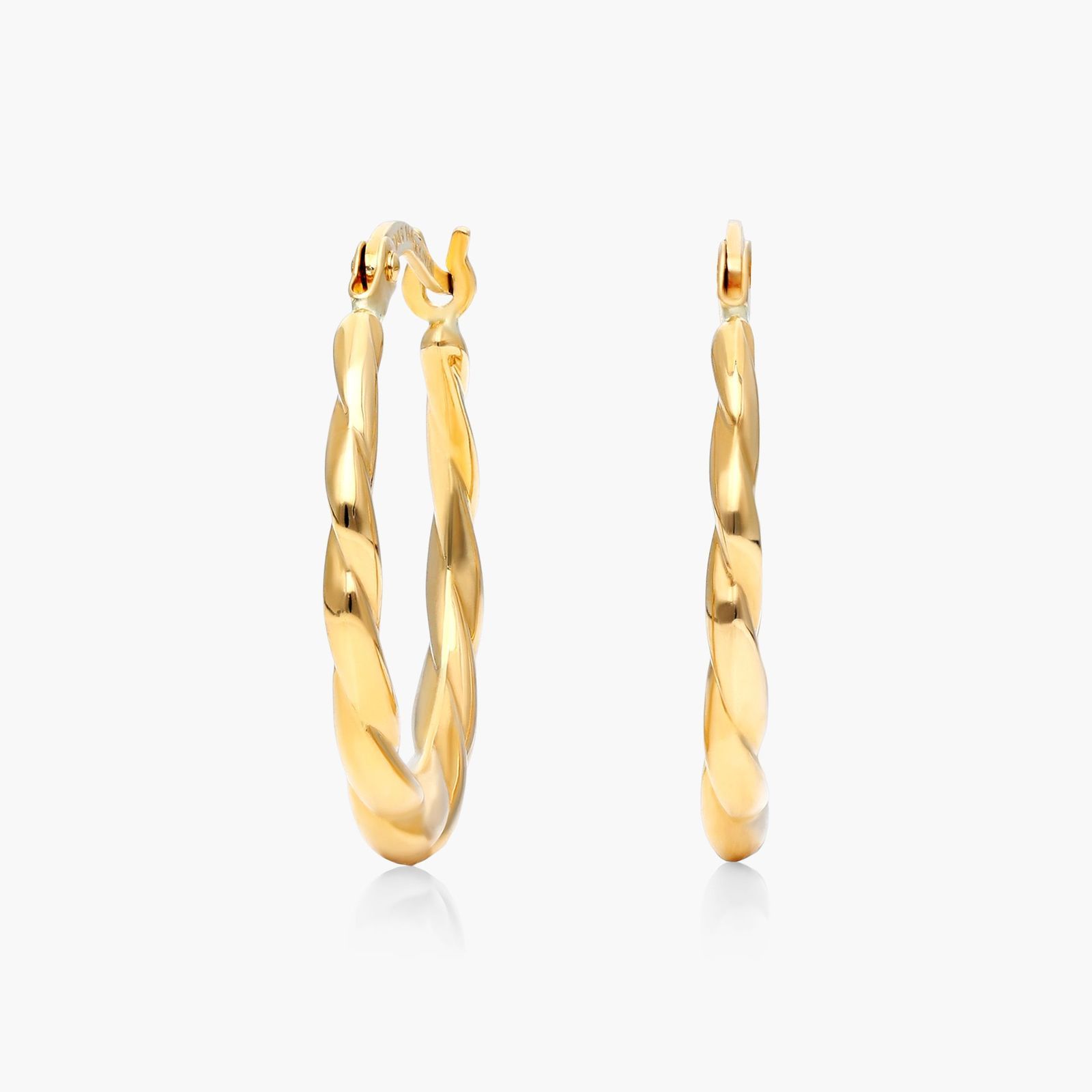 Woven Hoop Earrings In 14K Yellow Gold-95087y14