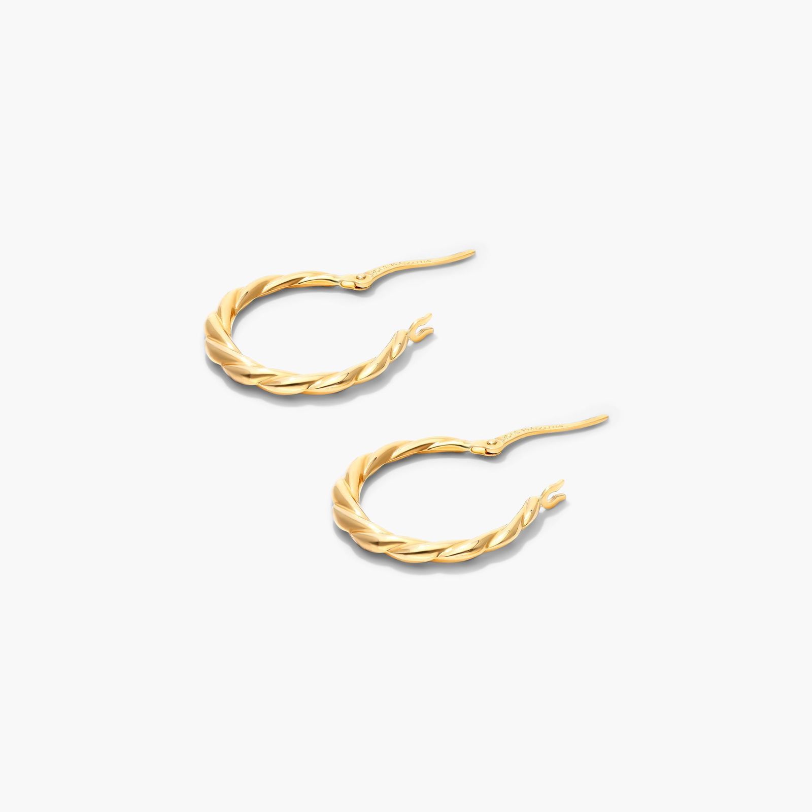 Woven Hoop Earrings In 14K Yellow Gold