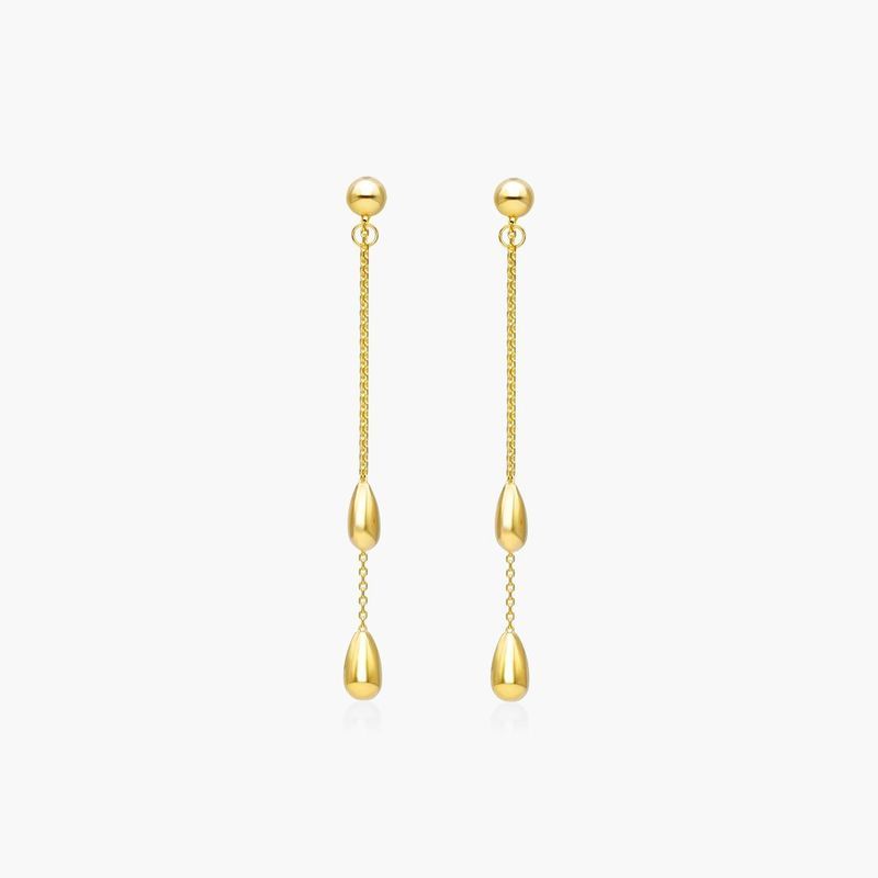 Front To Back Teardrop Earrings In 14K Yellow Gold