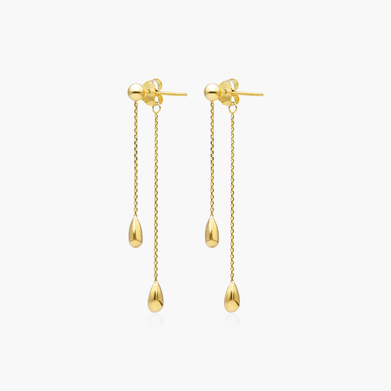 Front To Back Teardrop Earrings In 14K Yellow Gold
