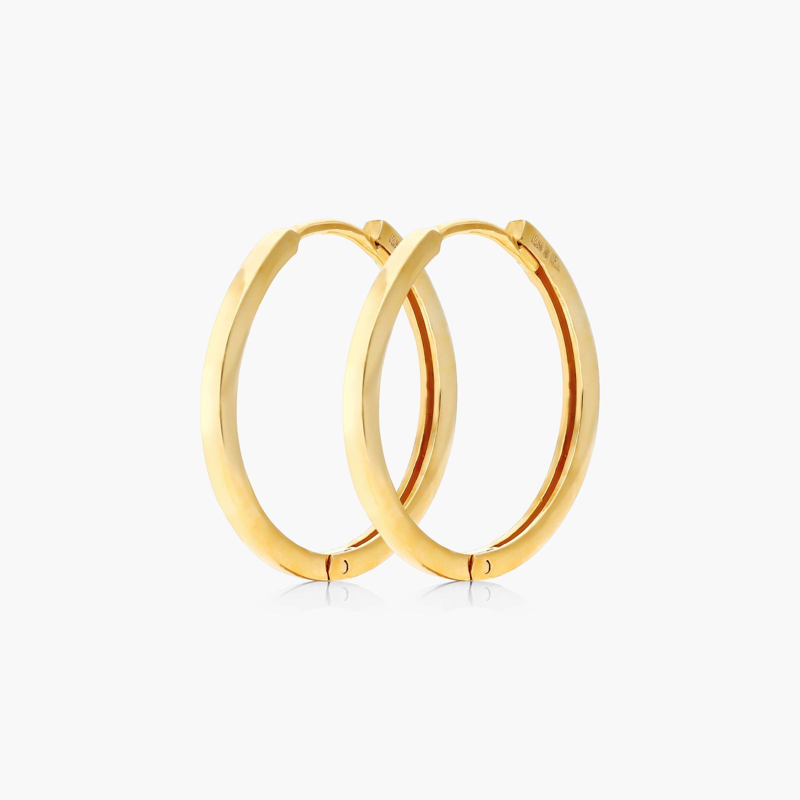 Square Tube Hoop Earrings In 14K Yellow Gold