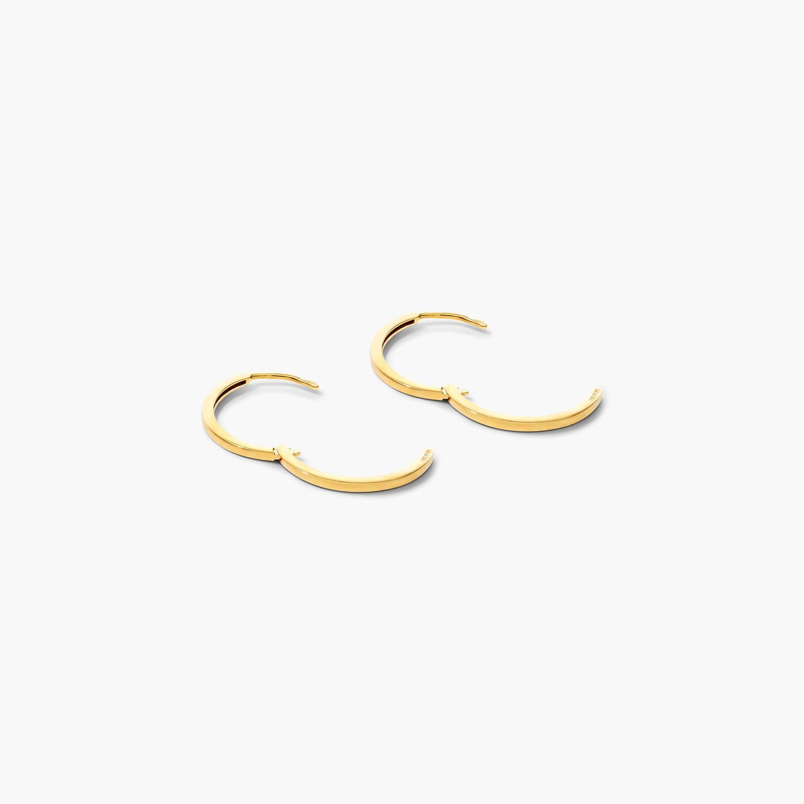 Square Tube Hoop Earrings In 14K Yellow Gold