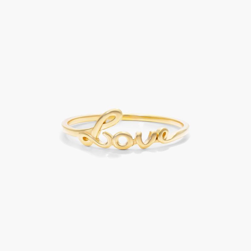 Script Love Ring In 14K Yellow Gold