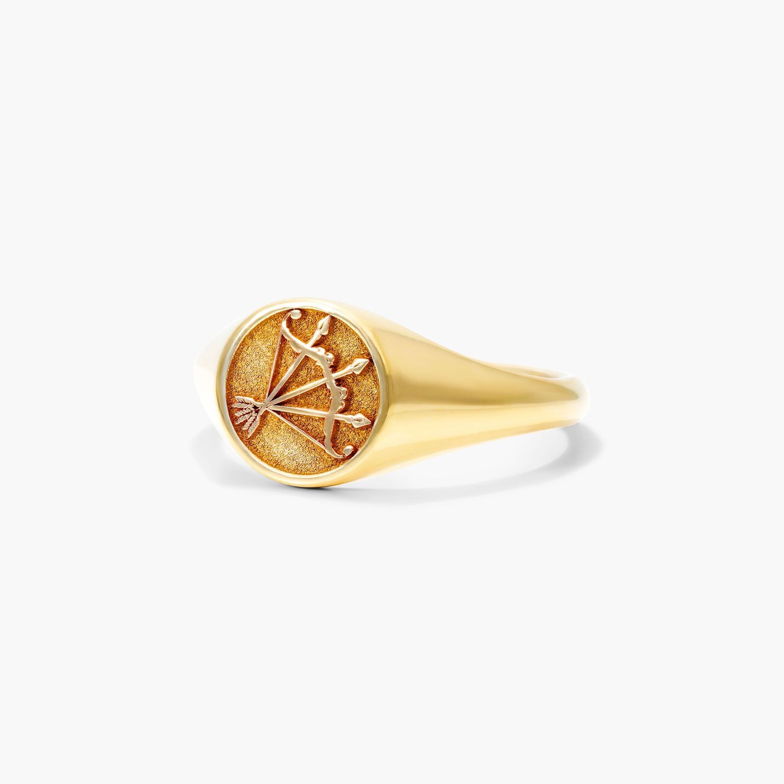 Sagittarius Zodiac Signet Ring In 14K Yellow Gold