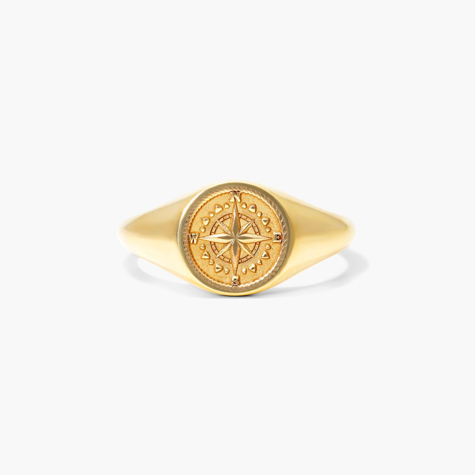 Compass Signet Ring In 14K Yellow Gold-95122y14