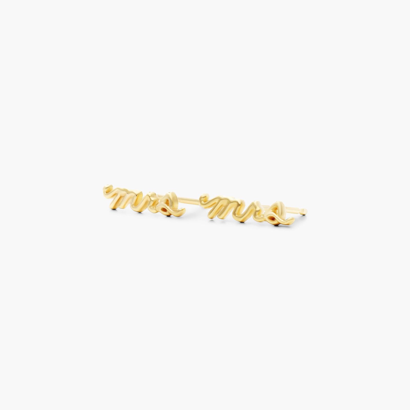 Mrs. Stud Earrings In 14K Yellow Gold