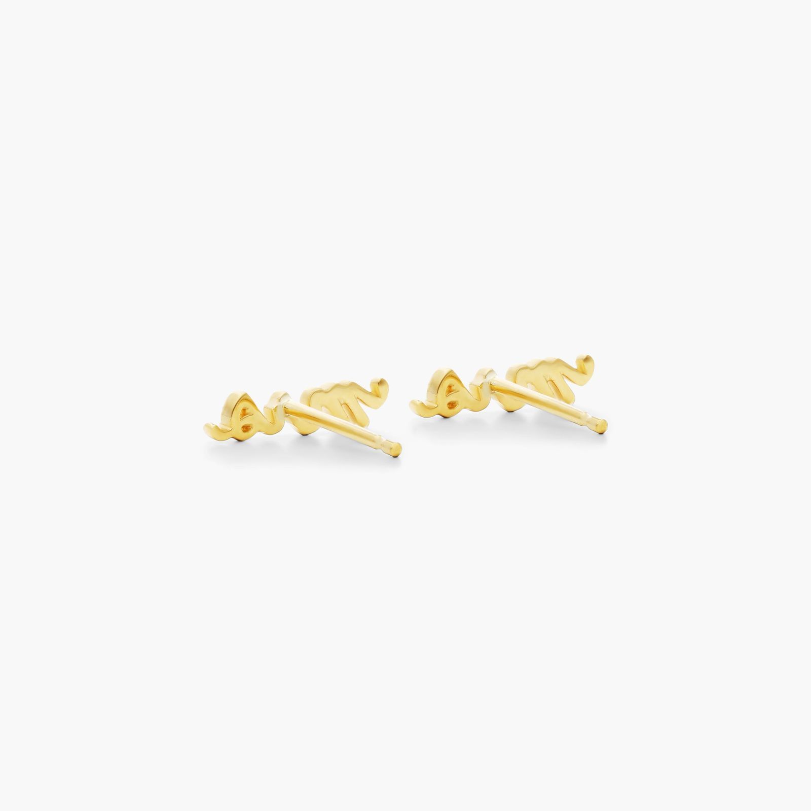 Mrs. Stud Earrings In 14K Yellow Gold