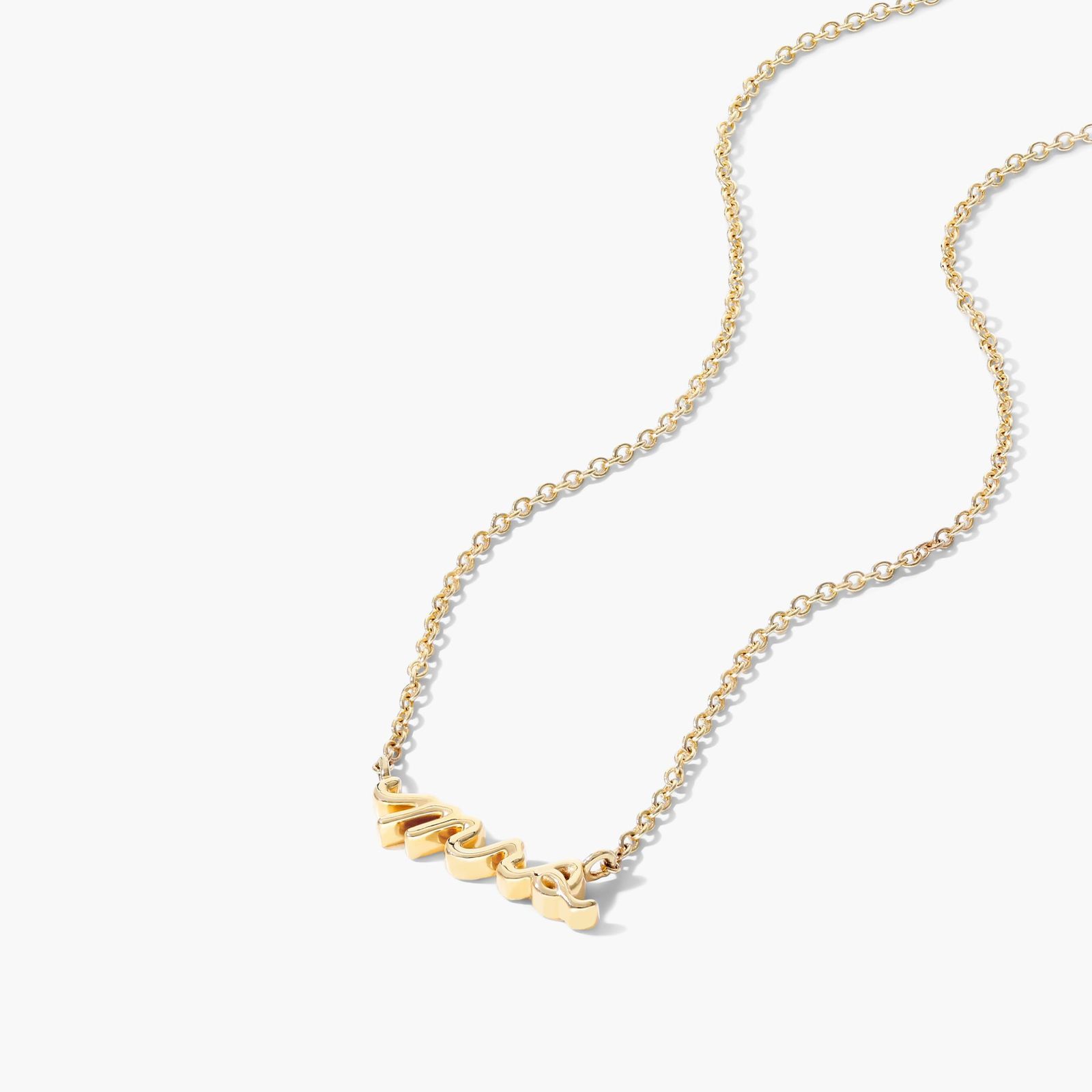 14K Yellow Gold "Mrs" Necklace