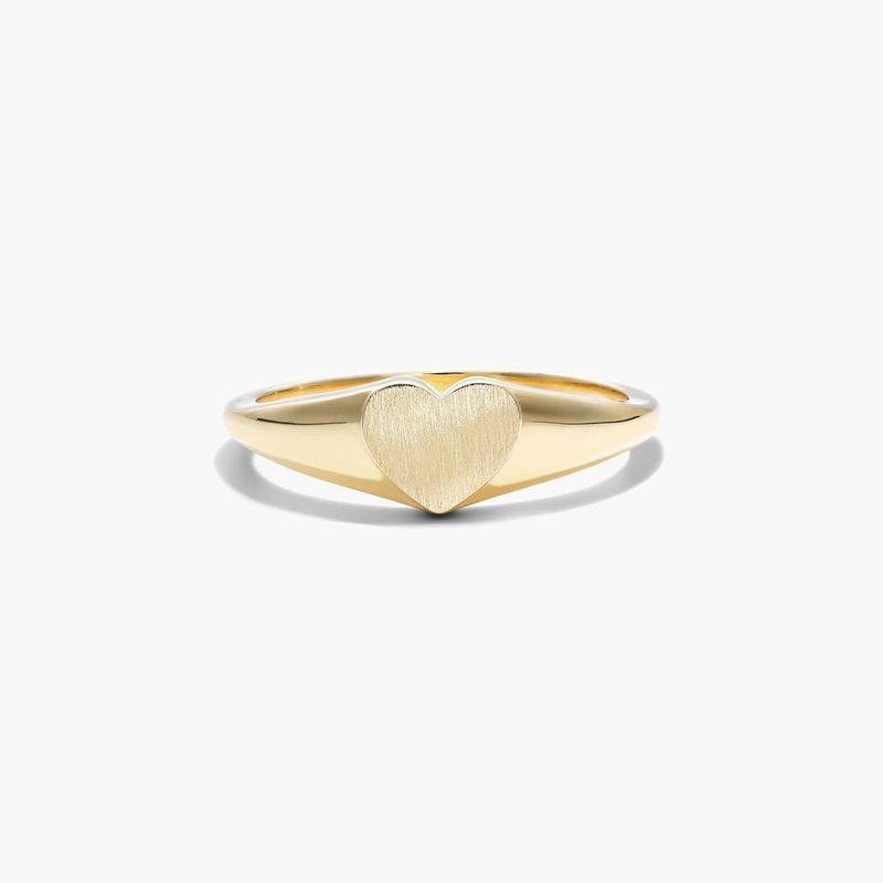 Heart Signet Ring In 14K Yellow Gold