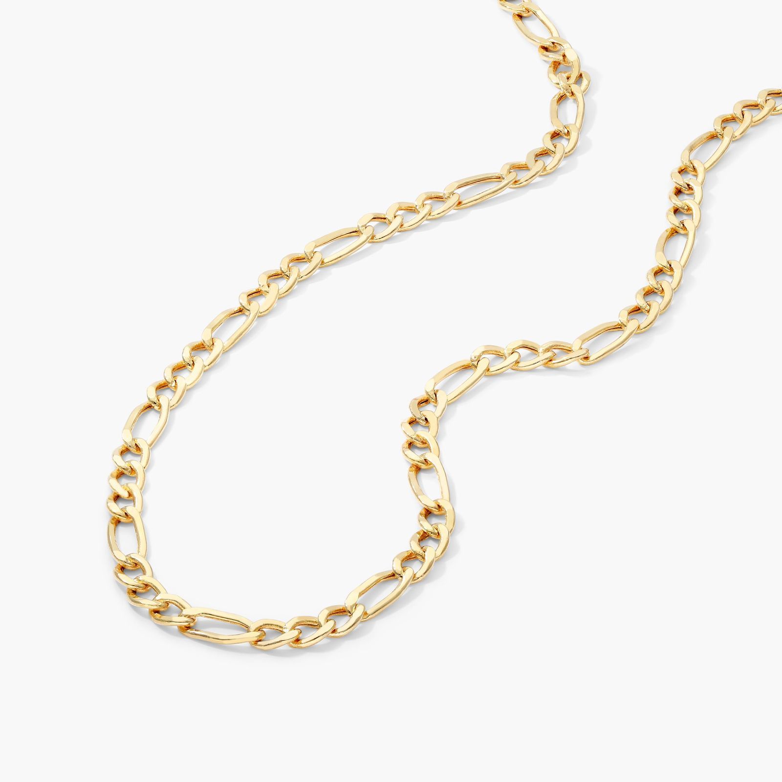 14K Yellow Gold 2.5mm Hollow Figaro Choker Necklace