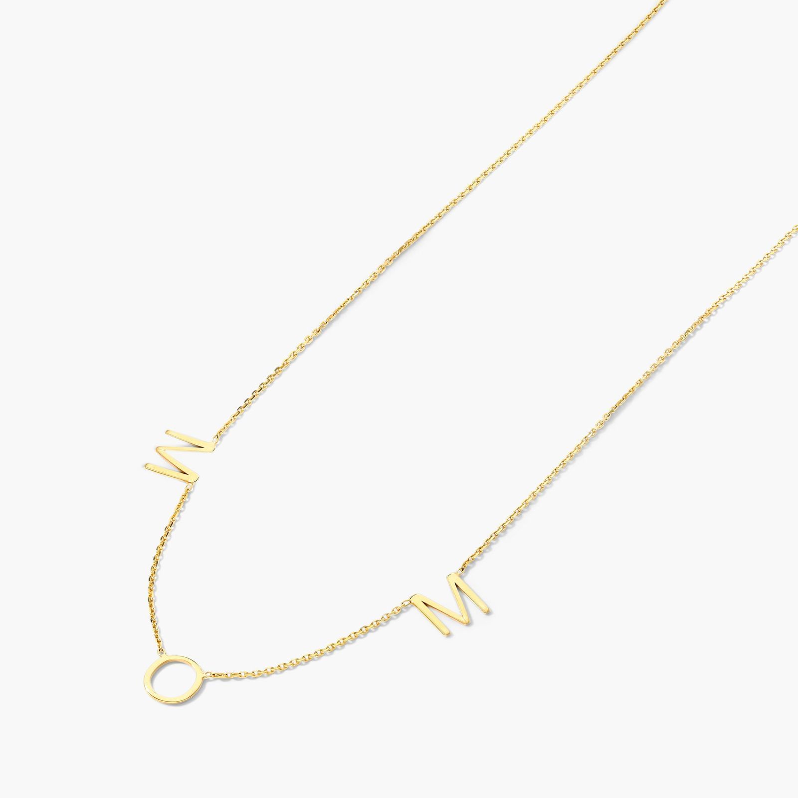 14K Yellow Gold Mom Station Necklace