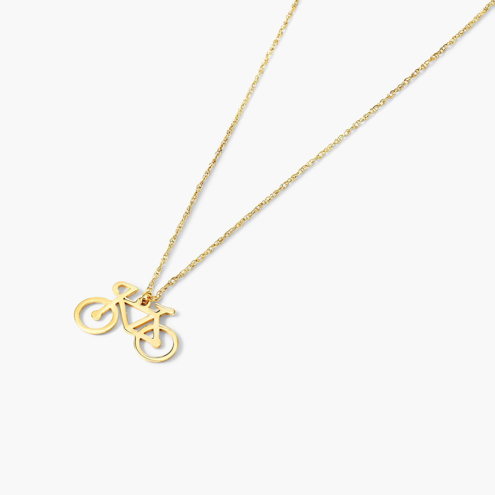 14K Yellow Gold Bicycle Necklace