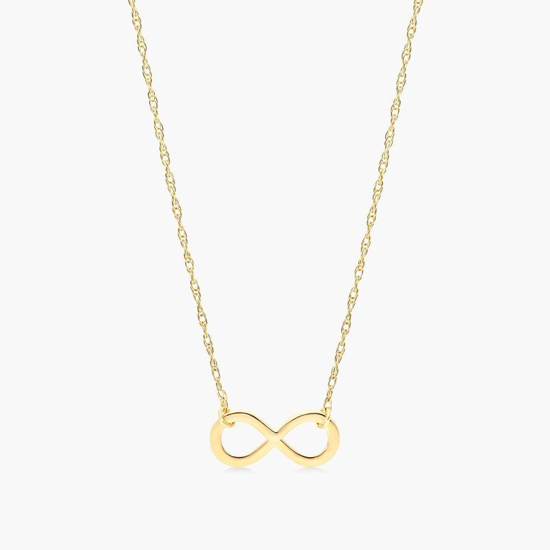 14K Yellow Gold Mini Infinity Necklace