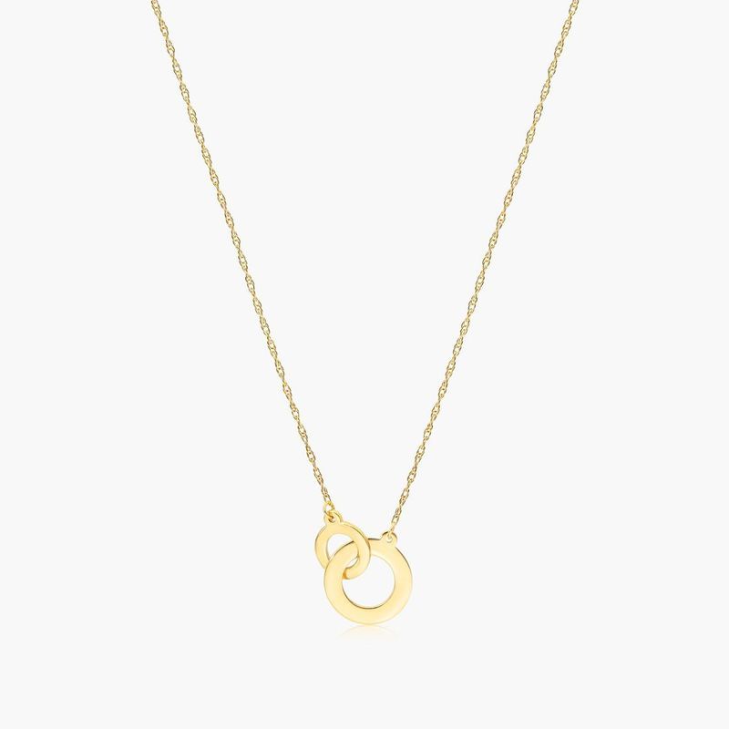 14K Yellow Gold Interlocking Disk Necklace