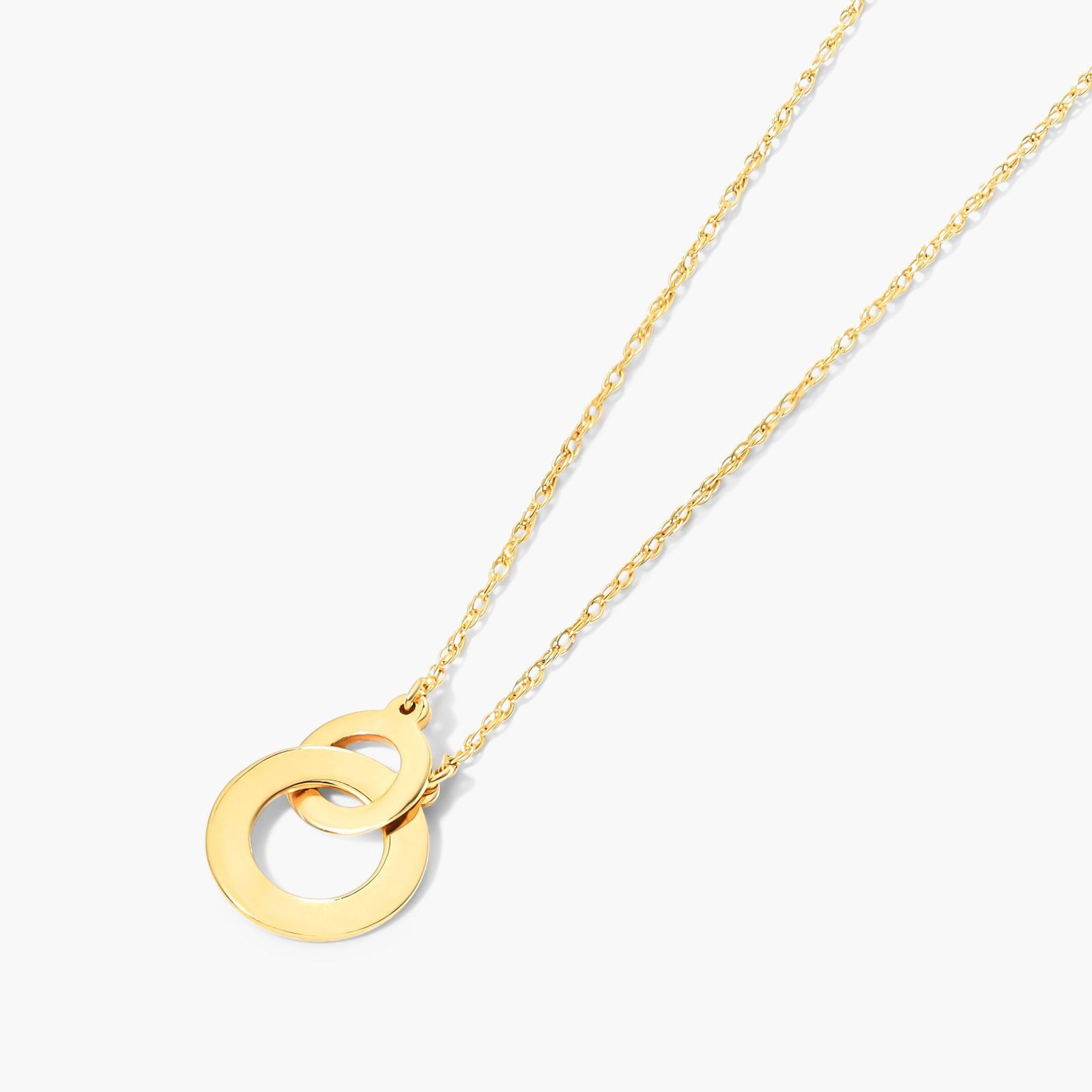 14K Yellow Gold Interlocking Disk Necklace