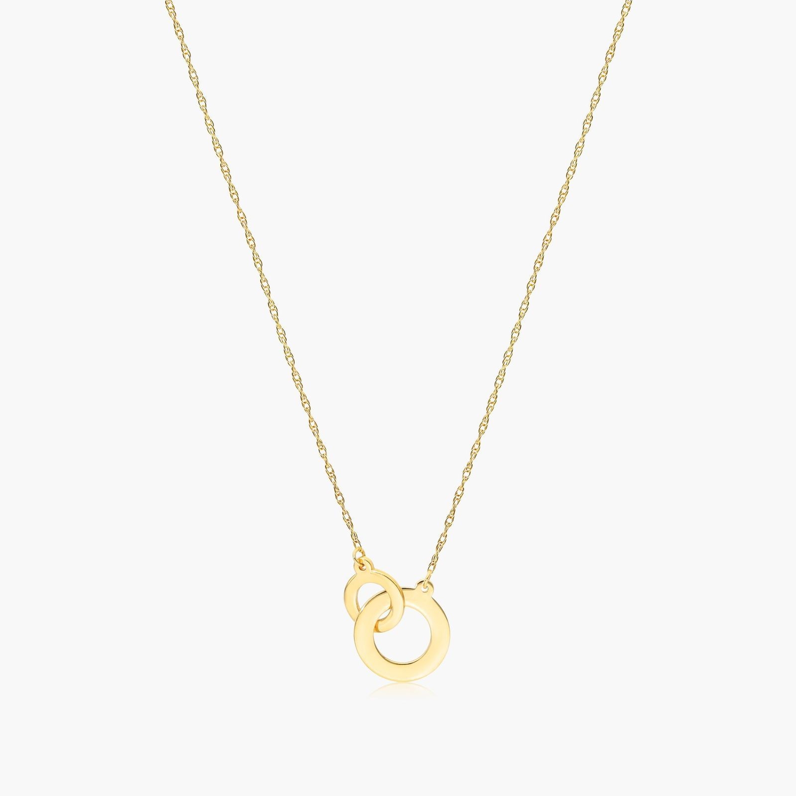 14K Yellow Gold Interlocking Disk Necklace-95159y14